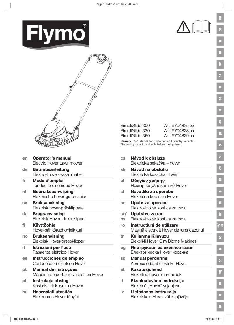 Page n°1 - Manuel utilisateur Flymo SimpliGlide 300