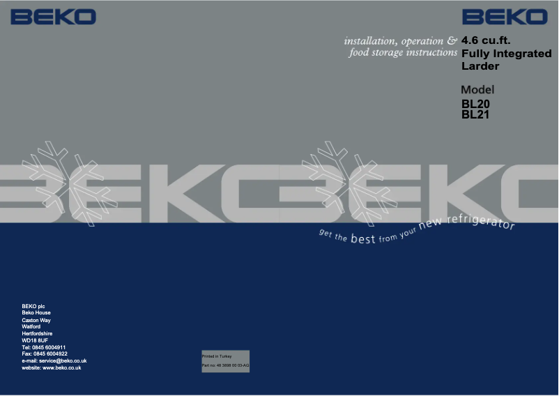 Image de la première page du manuel de l'appareil BL21