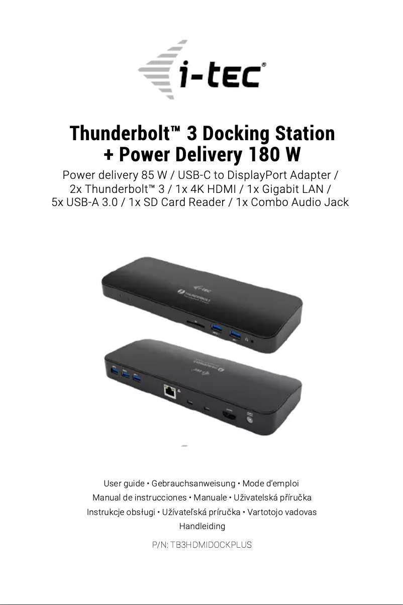 Página 1 del manual Manual de usuario i-TEC Thunderbolt 3