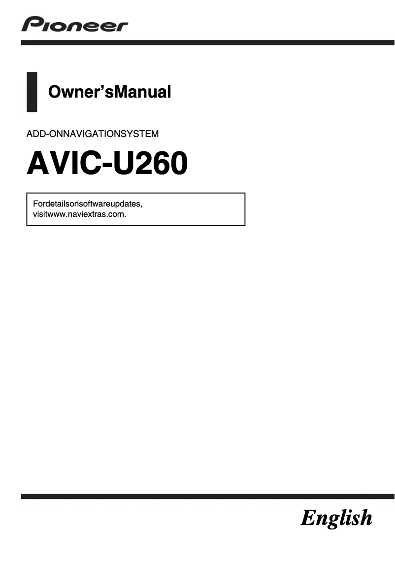 Image de la première page du manuel de l'appareil AVIC-U260