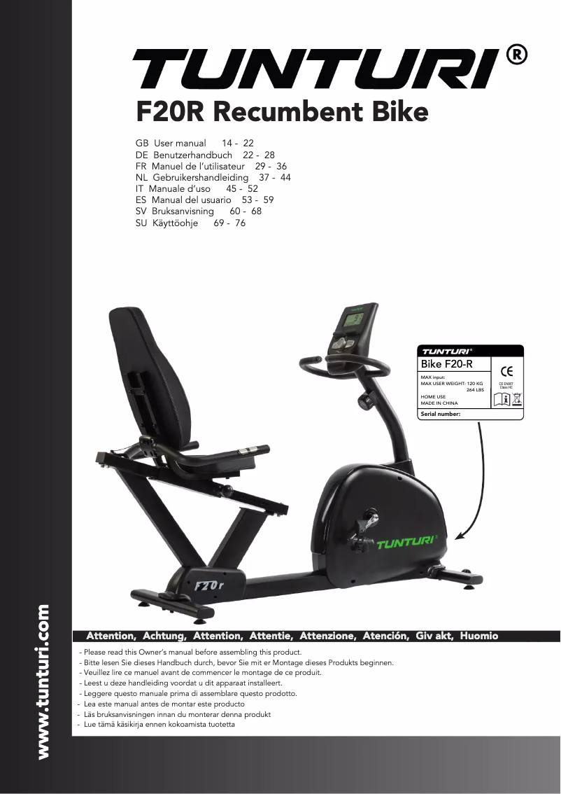 Image de la première page du manuel de l'appareil Compentence F20-R