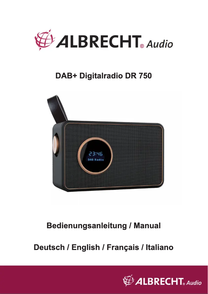 Página 1 del manual Manual de usuario Albrecht DR 750