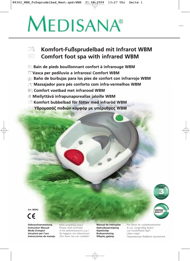 Page 1 de la notice Manuel utilisateur Medisana WBM