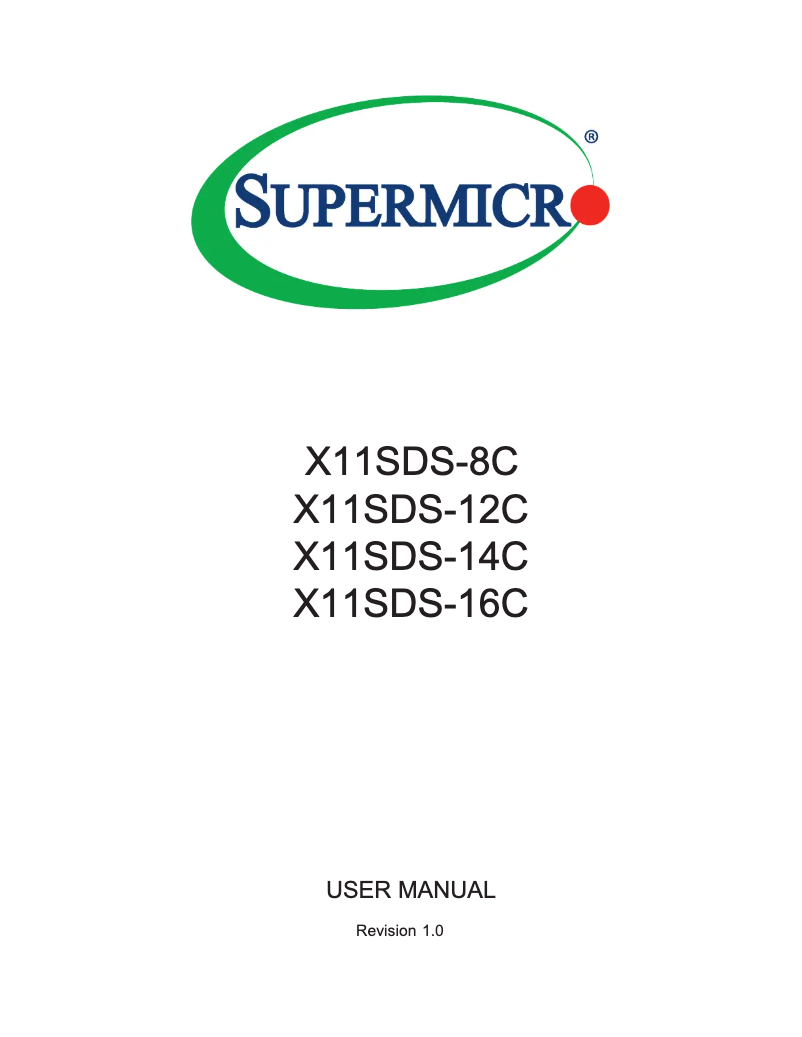 Image de la première page du manuel de l'appareil X11SDS-16C