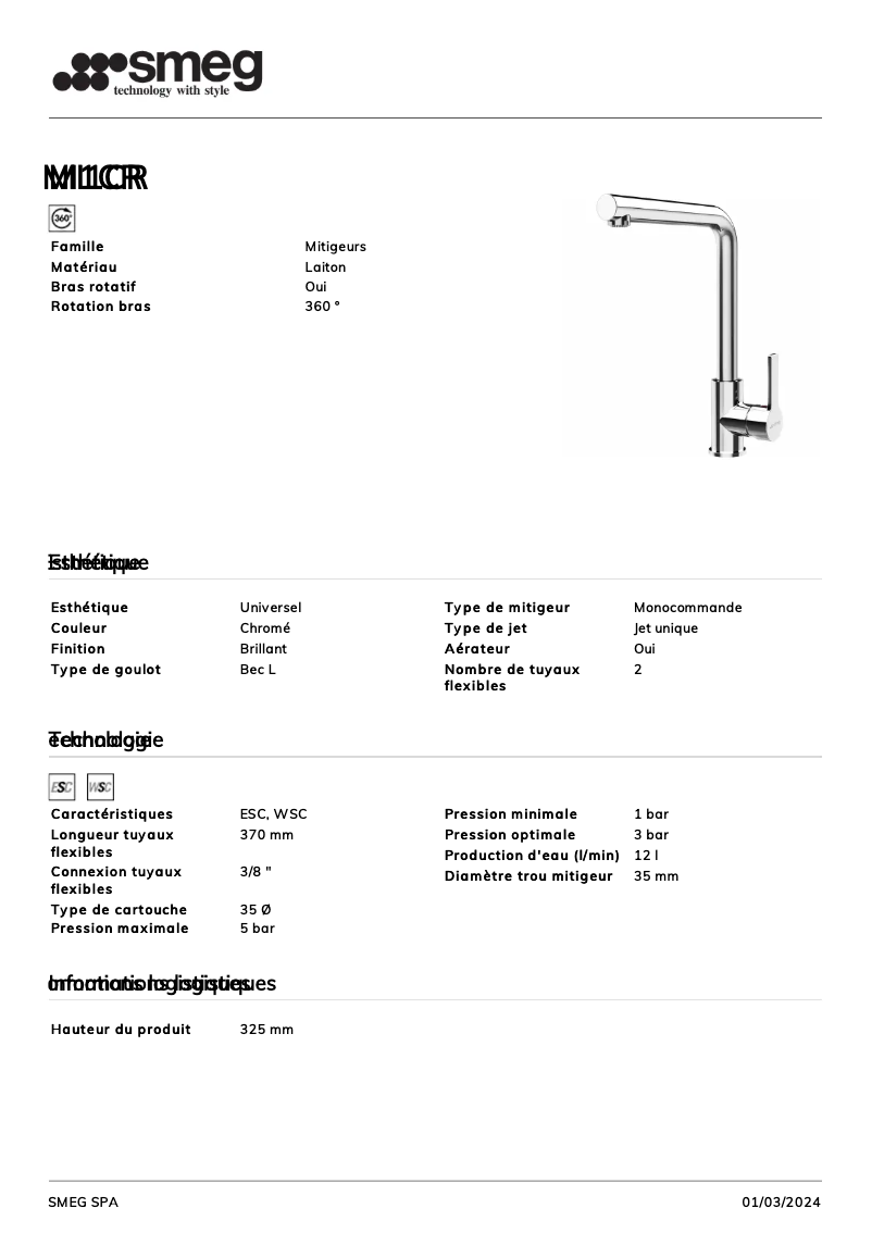 Image de la première page du manuel de l'appareil MI1CR