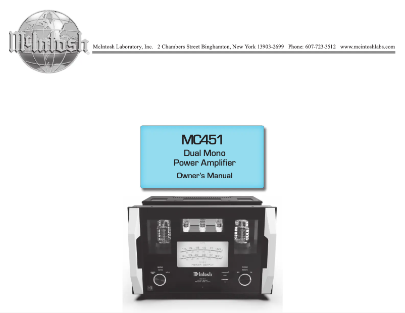 Page n°1 - Manuel utilisateur McIntosh MC451