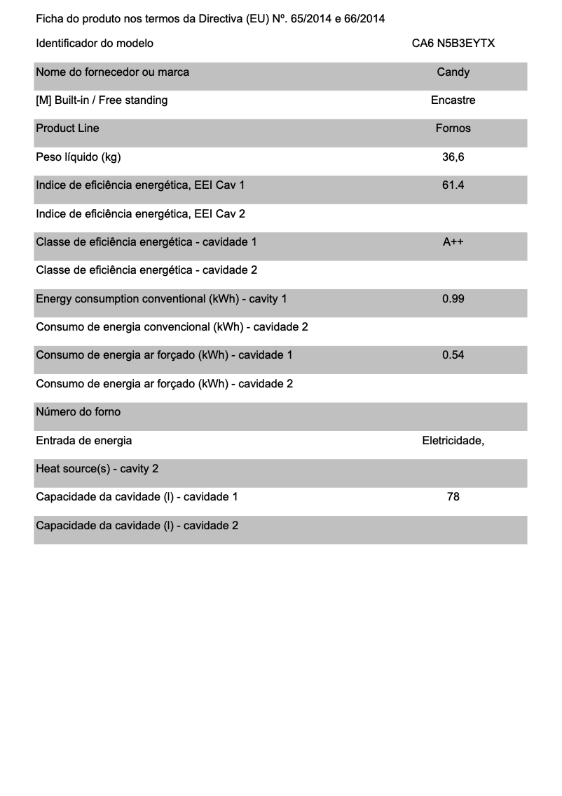 Page n°1 - Brochure Candy CA6 N5B3EYTX