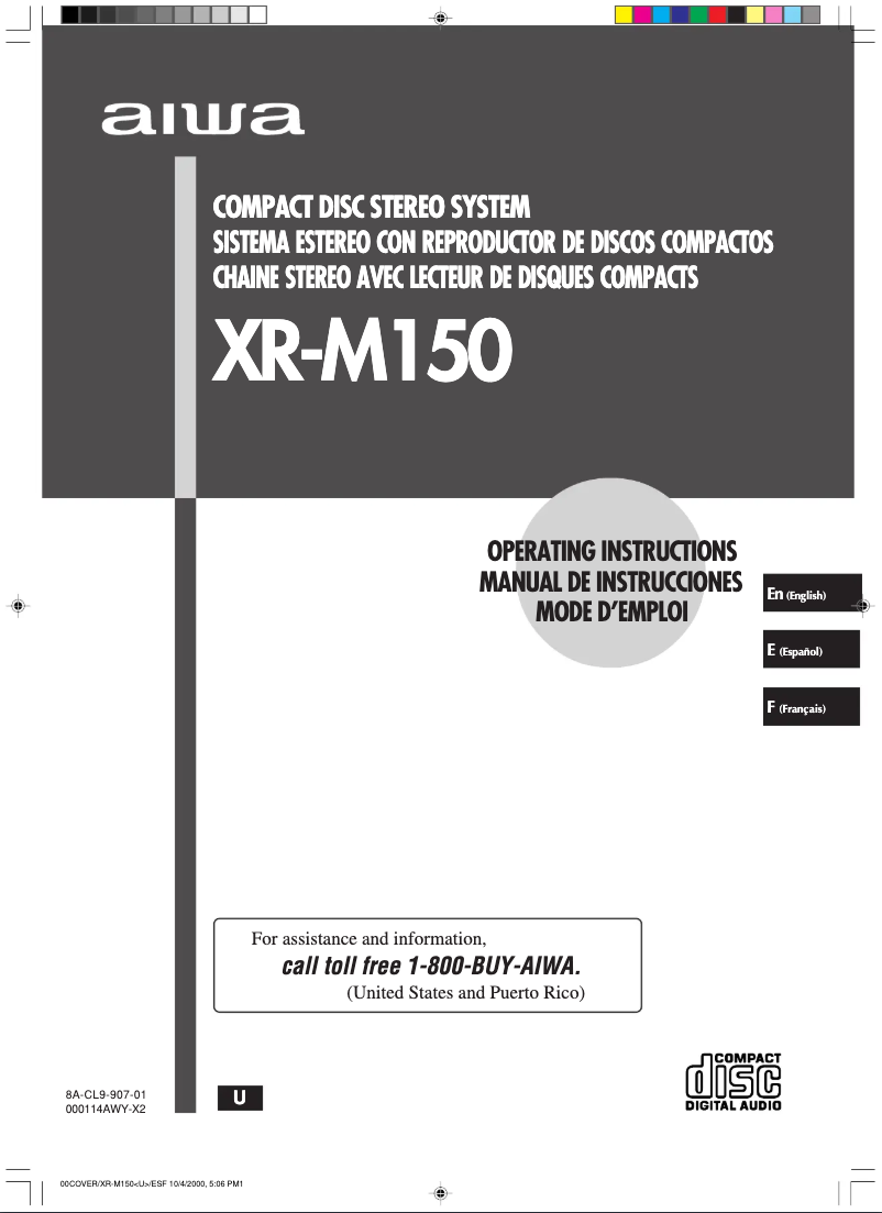 Page 1 of the manual User Manual Aiwa XR-M150