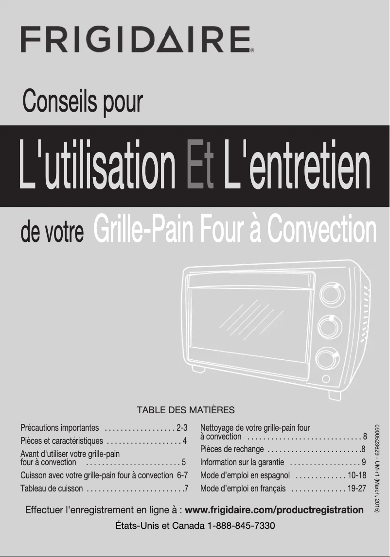 Page n°1 - Manuel utilisateur Frigidaire FRCN06K5NS