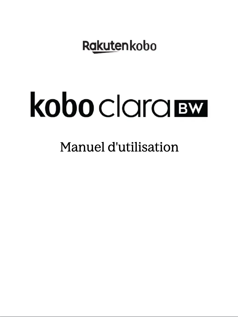 Page 1 de la notice Manuel utilisateur Kobo Clara BW