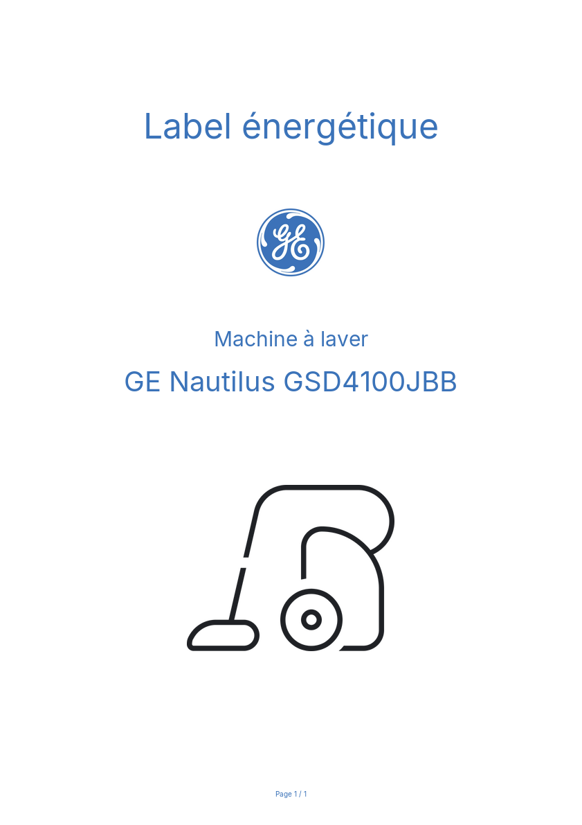 Image de la première page du manuel de l'appareil Nautilus GSD4100JBB