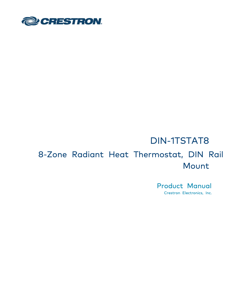 Page n°1 - Manuel utilisateur Crestron DIN-1TSTAT8