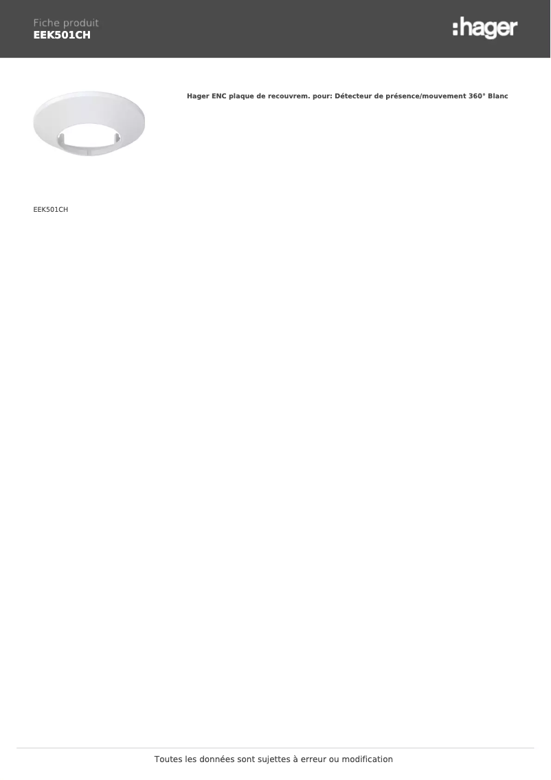 Image de la première page du manuel de l'appareil EEK501CH