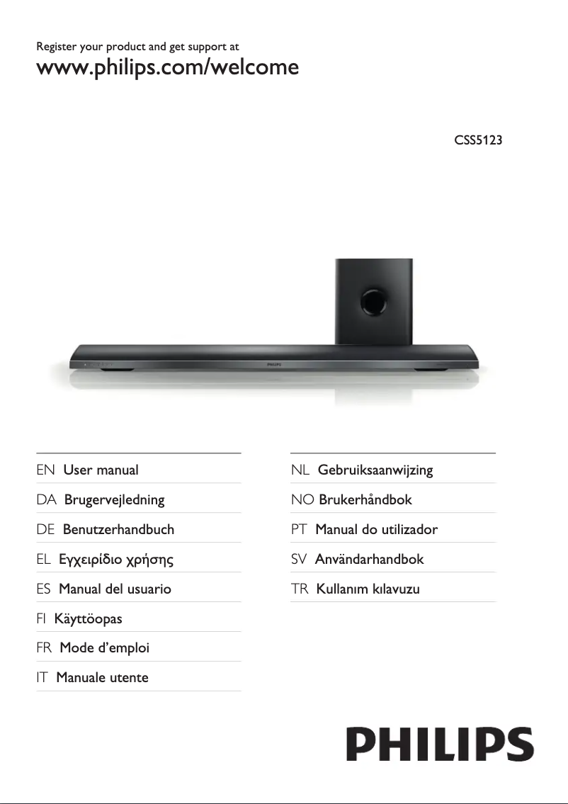 Page 1 de la notice Manuel utilisateur Philips CSS5123
