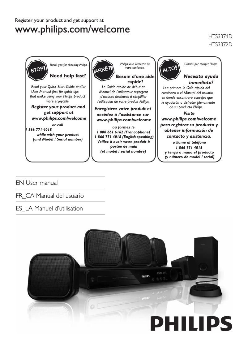 Imagen de la primera página del manual del dispositivo HTS3371D