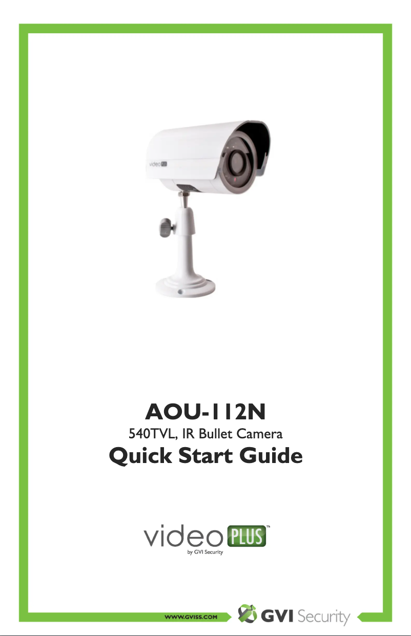 Image de la première page du manuel de l'appareil videoPLUS AOU-112N