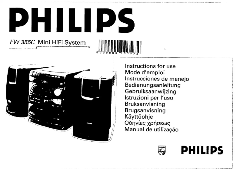Page 1 of the manual User Manual Philips FW355C