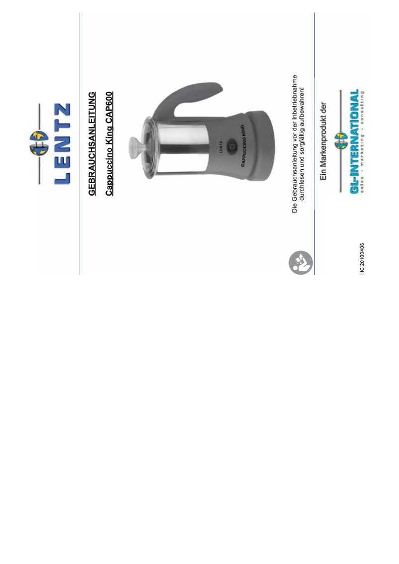 Image de la première page du manuel de l'appareil CAP600