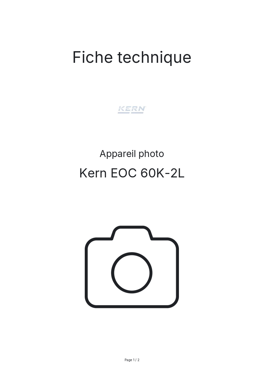Image de la première page du manuel de l'appareil EOC 60K-2L