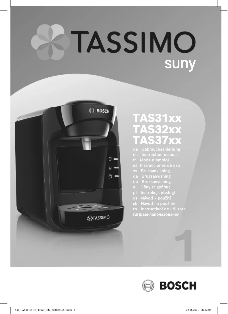 Image de la première page du manuel de l'appareil Tassimo Suny TAS3208