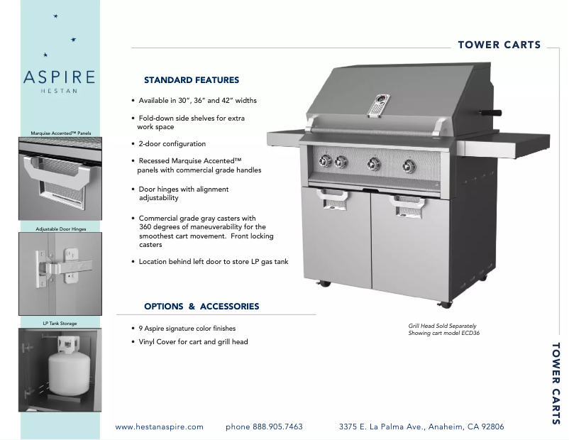 Página 1 del manual Ficha técnica Hestan Aspire 36