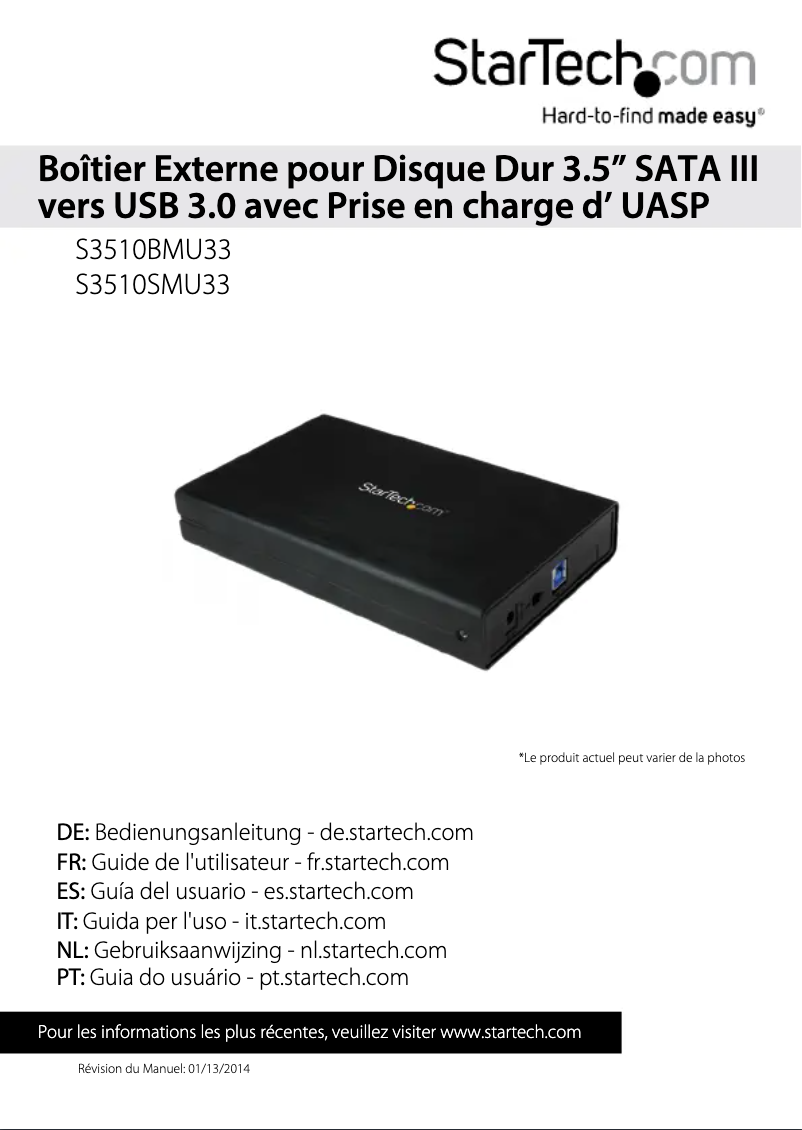 Page n°1 - Manuel utilisateur StarTech.com S3510SMU33