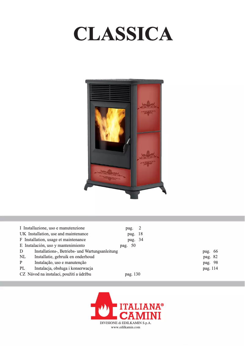 Page 1 de la notice Manuel utilisateur Edilkamin CLASSICA