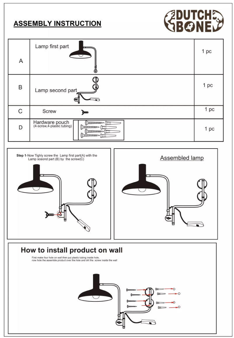 Page 1 de la notice Manuel utilisateur Dutchbone Devi