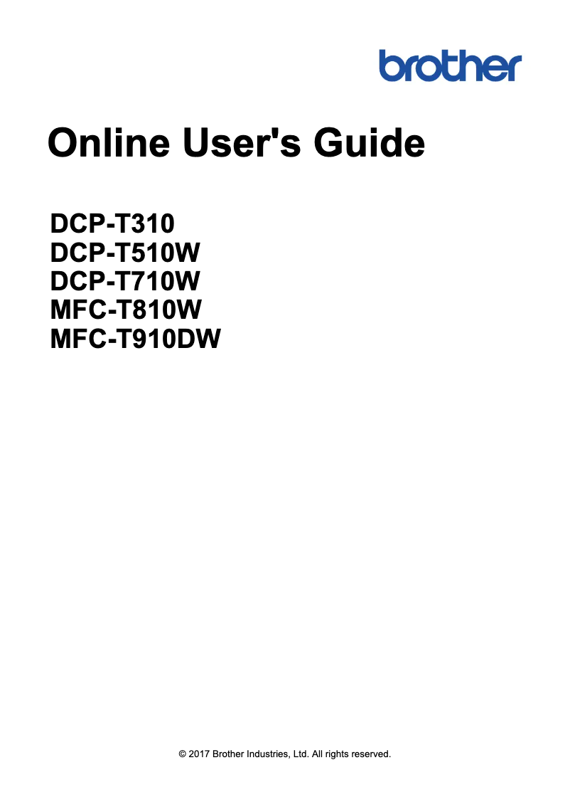 Image de la première page du manuel de l'appareil MFC-T910DW