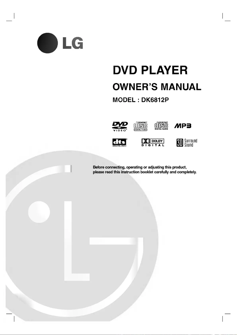 Page n°1 - Manuel utilisateur LG DK6812P