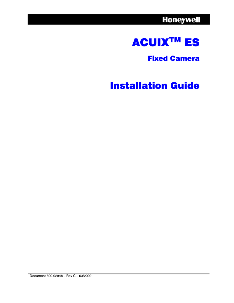Page n°1 - Manuel utilisateur Honeywell Acuix HDV1NSFC