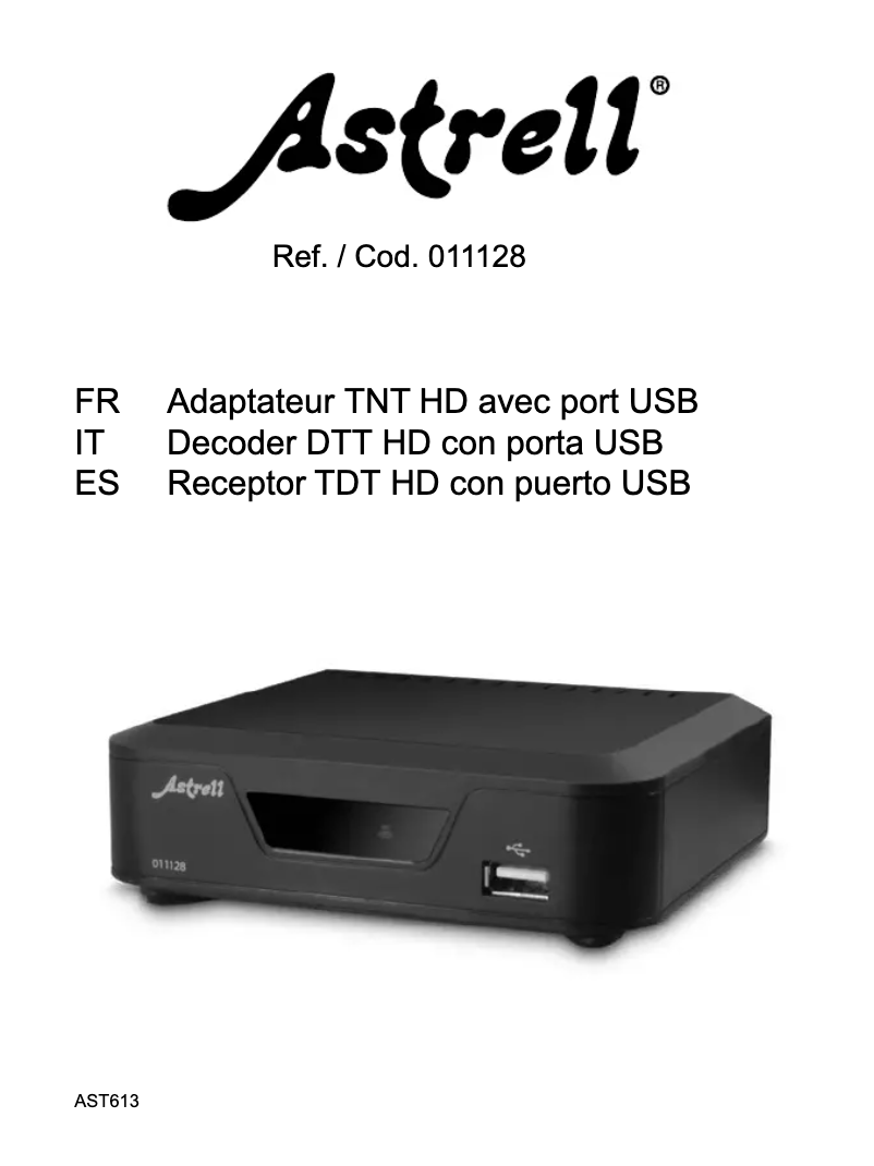 Page n°1 - Manuel utilisateur Astrell AST613 011128