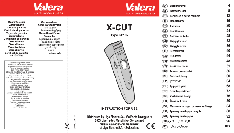 Image de la première page du manuel de l'appareil X-CUT