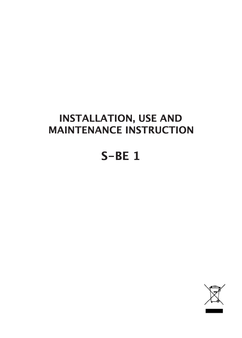 Page n°1 - Manuel utilisateur Sirius S-BE1