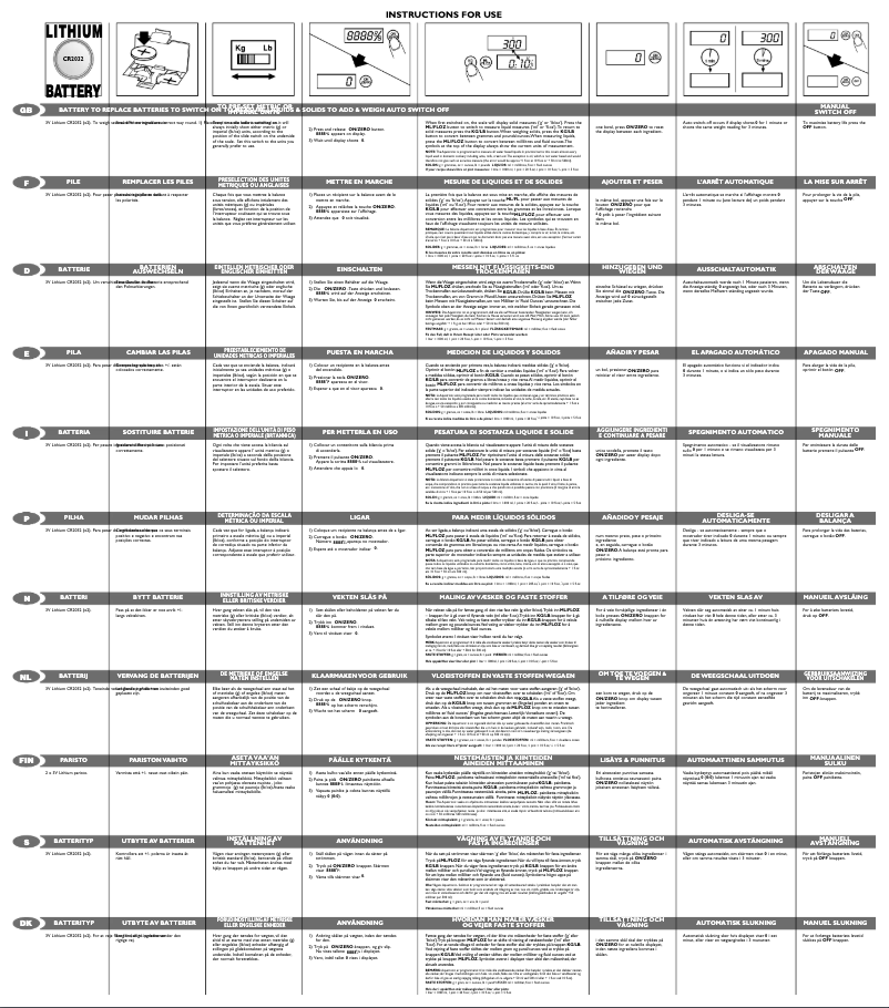 Page n°1 - Manuel utilisateur Salter SL2082-2