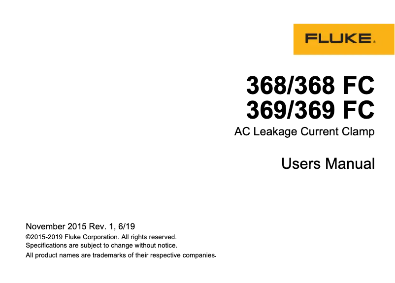 Page 1 de la notice Mode d'emploi Fluke 369