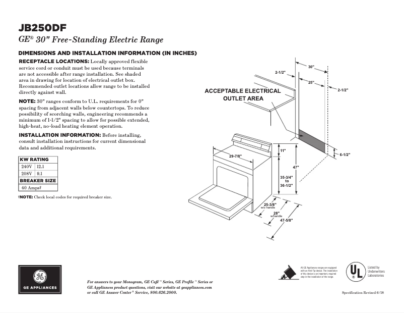 Imagen de la primera página del manual del dispositivo JB250DFCC