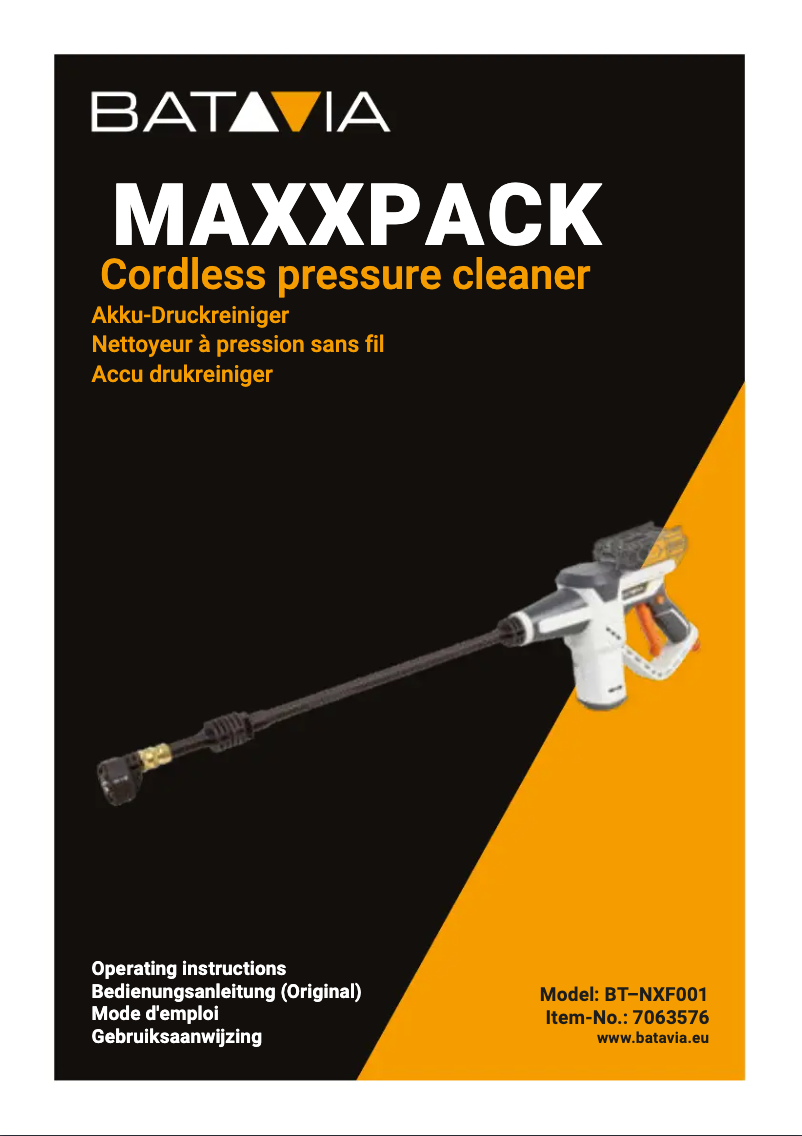 Image de la première page du manuel de l'appareil MAXXPACK BT–NXF001