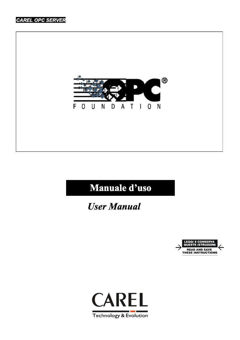 Page 1 de la notice Manuel utilisateur Carel RS485
