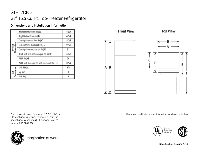 Image de la première page du manuel de l'appareil GTH17DBDCC