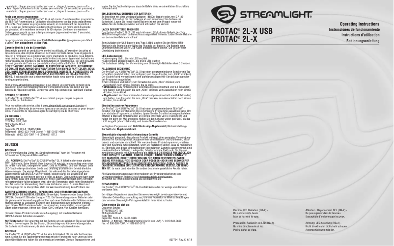 Page n°1 - Manuel utilisateur Streamlight Protac 2L-X