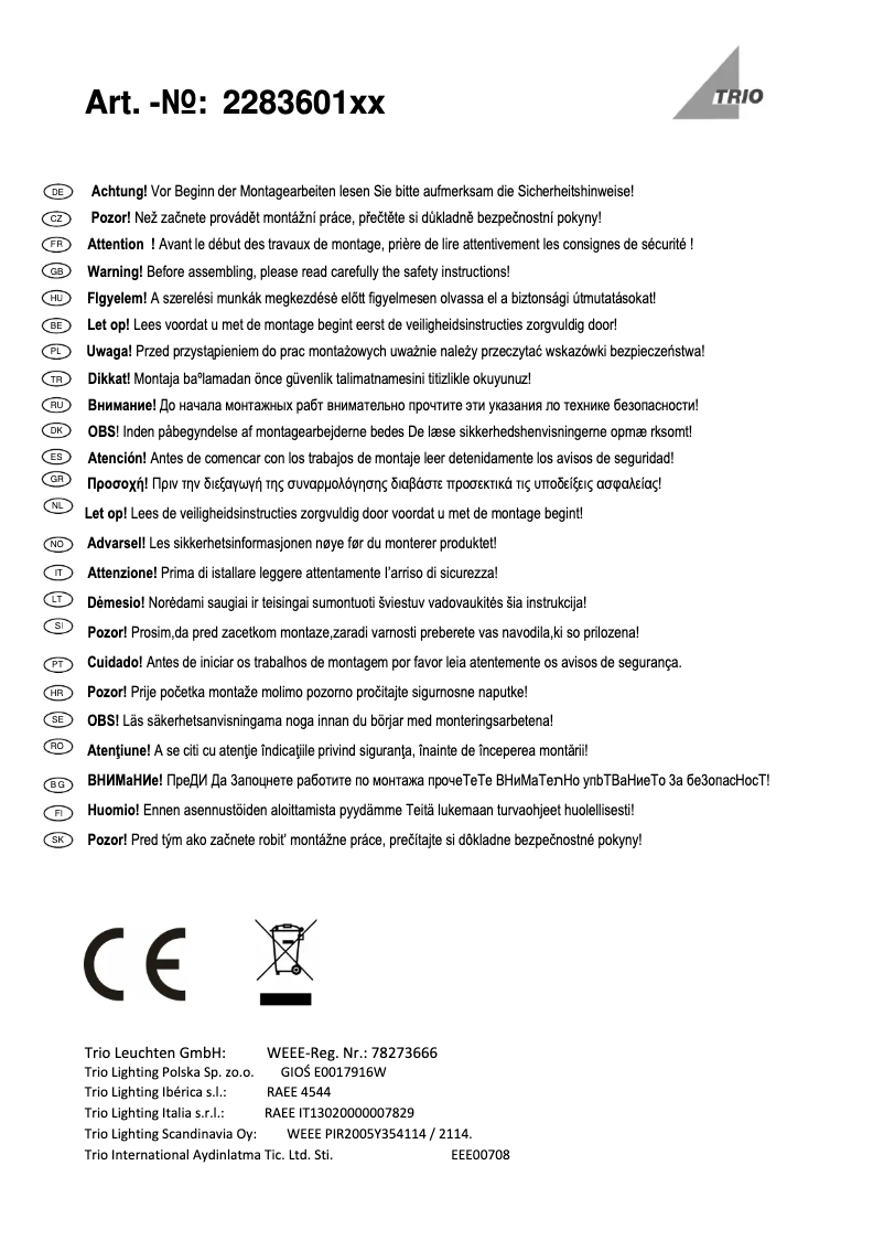Image de la première page du manuel de l'appareil Muga 228360142