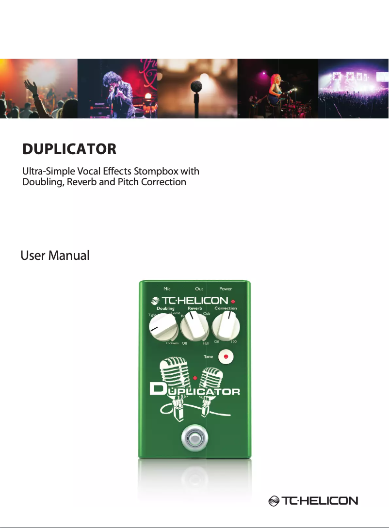 Page n°1 - Manuel utilisateur TC Helicon Duplicator
