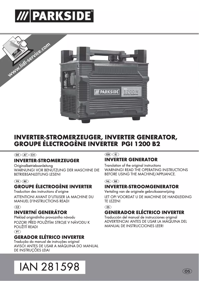 Página 1 del manual Manual de usuario Parkside PGI 1200 B2
