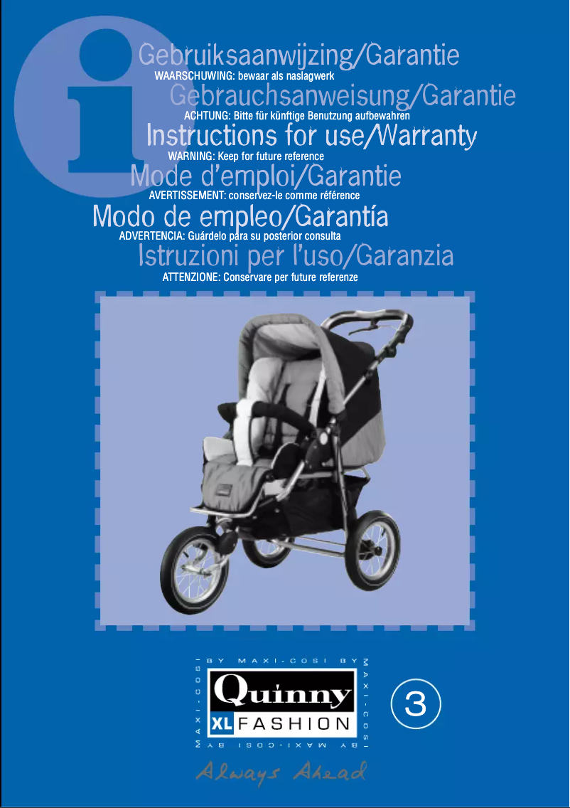 Page 1 de la notice Manuel utilisateur Quinny XL Fashion 3