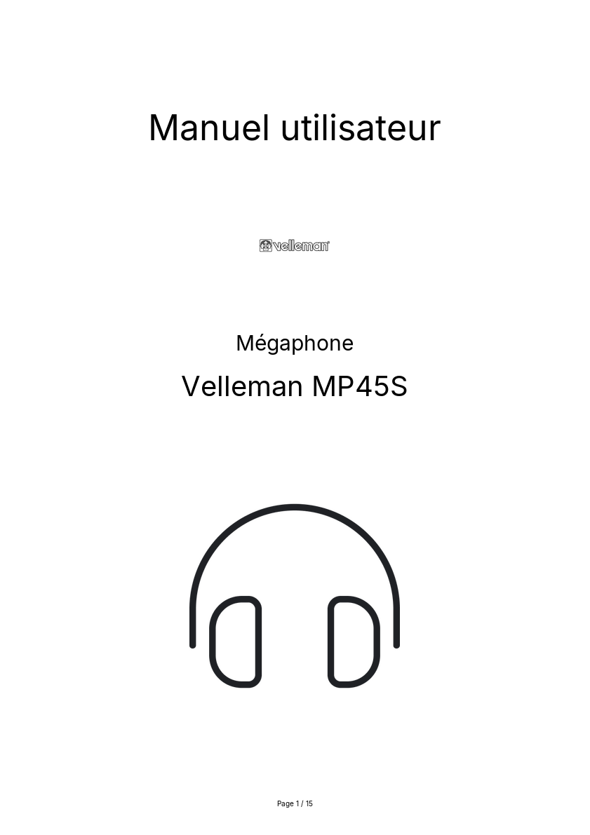 Image de la première page du manuel de l'appareil MP45S