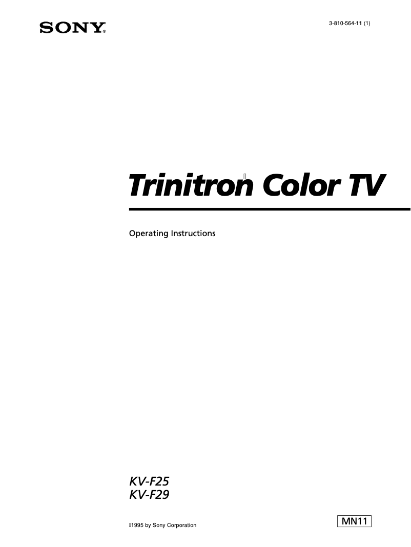 Page 1 de la notice Manuel utilisateur Sony KV-F25MN11