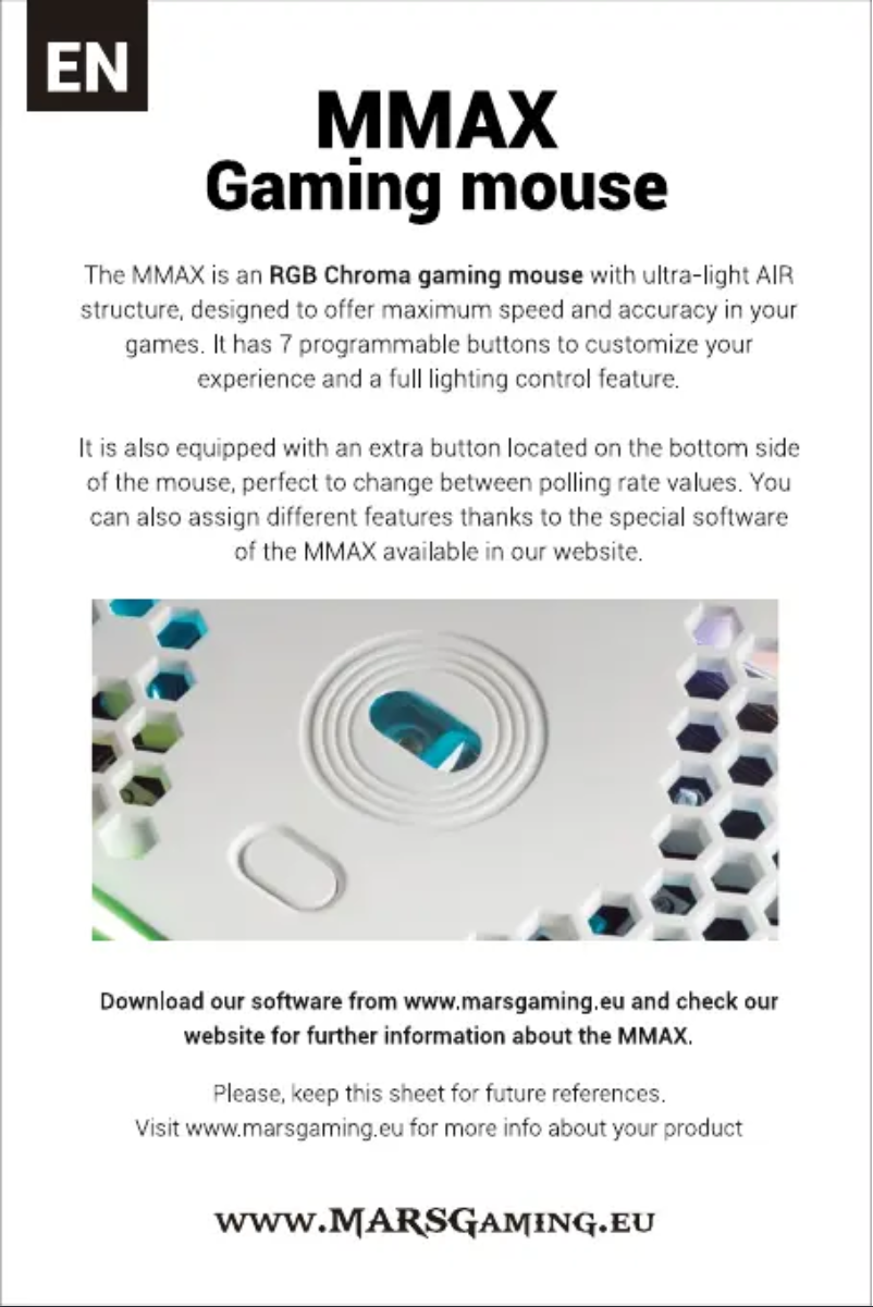 Page n°1 - Manuel utilisateur Mars Gaming MMAXW