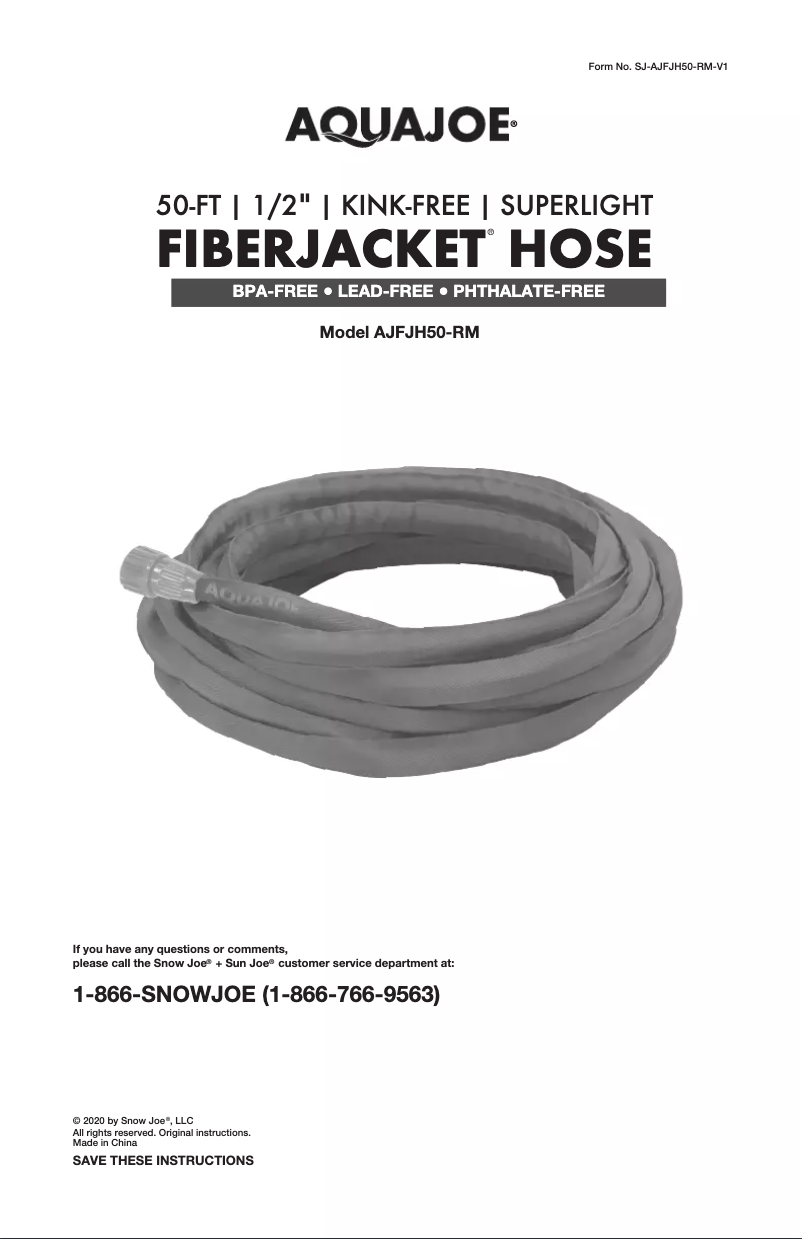 Página 1 del manual Manual de usuario Aqua Joe AJFJH50-RM