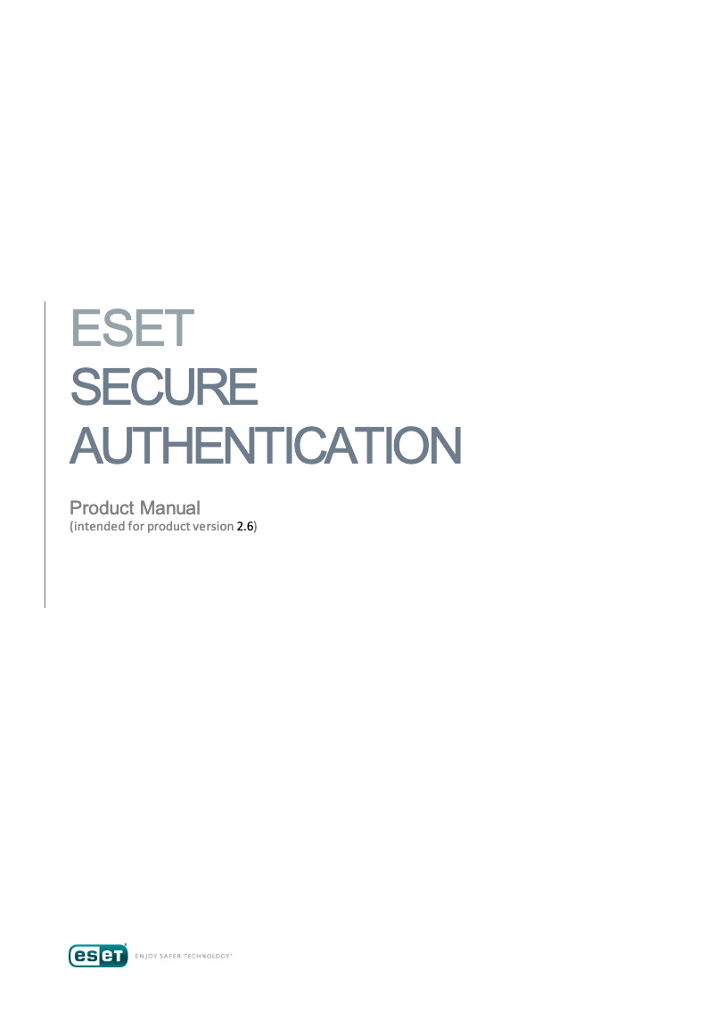 Página 1 del manual Manual de usuario ESET Secure Authentication